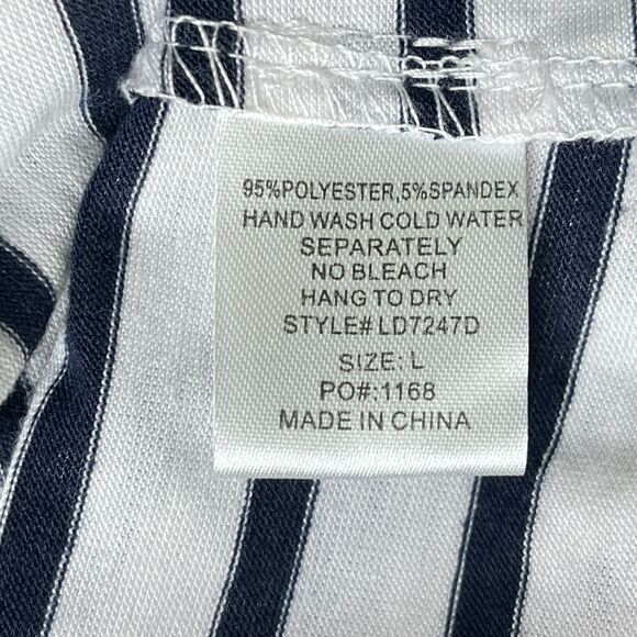 L'atiste Striped Crossover Cut Out Front Slit Maxi Dress Women's Size Large - Picture 5 of 8